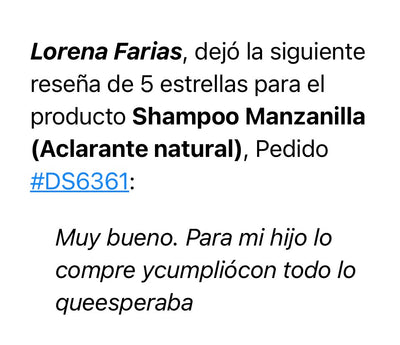 Shampoo Manzanilla (Aclarante natural)