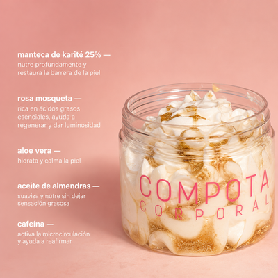 Compota corporal Pétalos de Rosas: REAFIRMANTE Y EXTRA NUTRITIVA