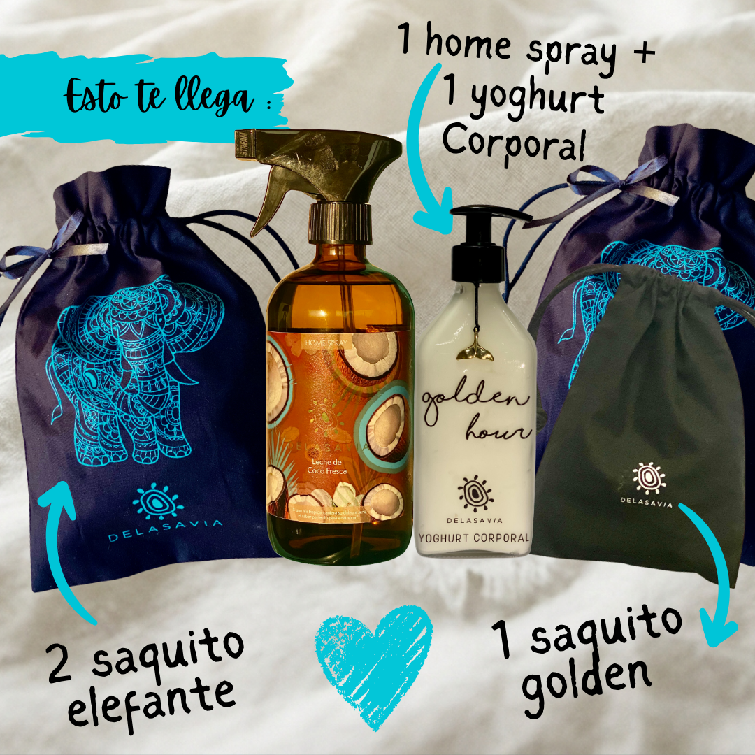 PACK HOME SPRAY LECHE COCO FRESCA Y YOGHURT GOLDEN HOUR WHITE