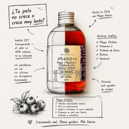 Shampoo Crecimiento Anti-quiebre Maqui + Vitamina C + Biotina + Panthenol