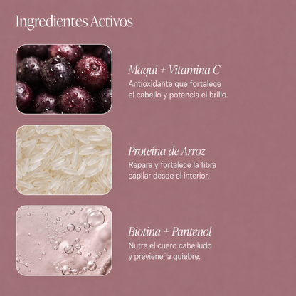 Shampoo Crecimiento Anti-quiebre Maqui + Vitamina C + Biotina + Panthenol
