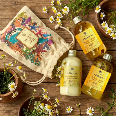 NUEVO PACK ACLARANTE: 2 shampoo manzanilla + 1 bálsamo manzanilla + bolsa GRATIS